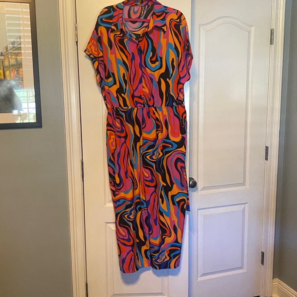 SHEIN Colorful Swirl Pattern Jumpsuit